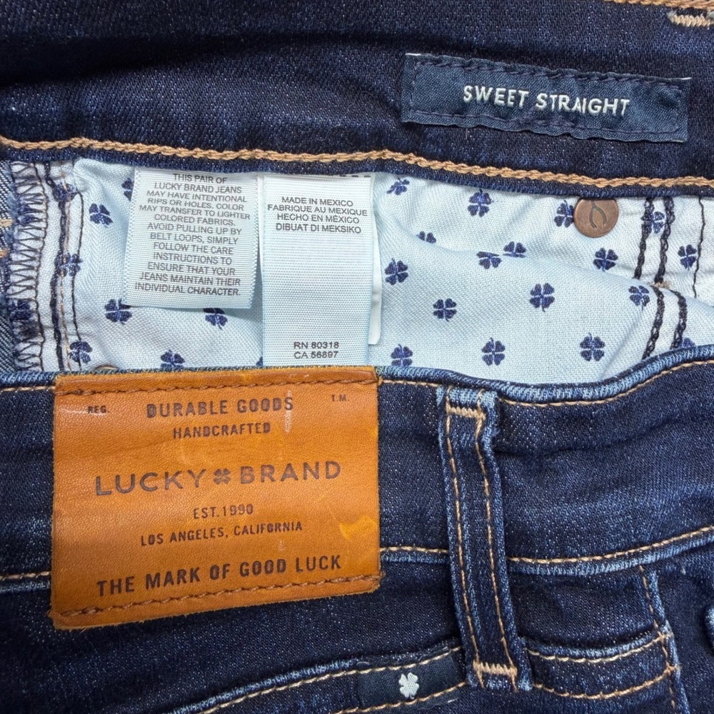 Lucky Brand Sweet Straight Jeans Womens 12/31 Twilight Blue Dark Wash Stretch - Picture 7 of 13